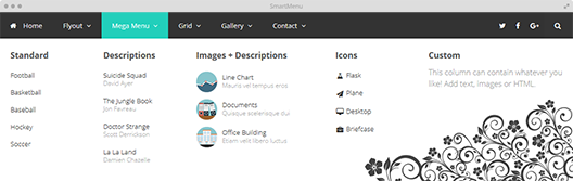 Beautiful Menu Layouts with SmartMenu